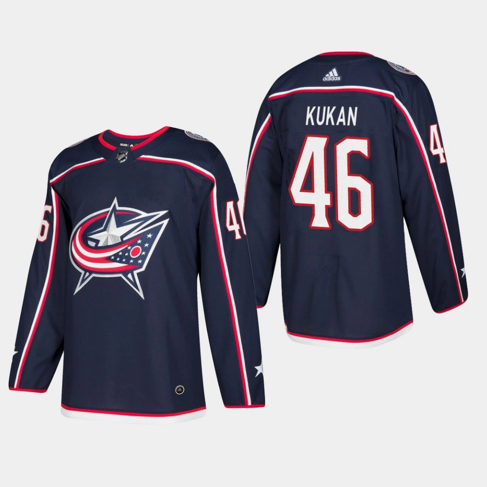 Youth Columbus Blue Jackets #46 Dean Kukan Home Navy Jersey Youth Columbus Blue Jackets #46 Dean Kukan Home Navy Jersey