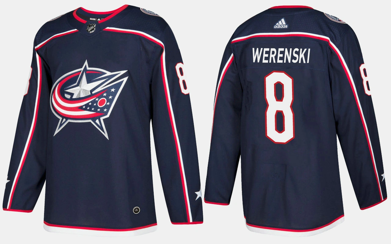Columbus Blue Jackets #8 Zach Werenski Home Navy Jersey