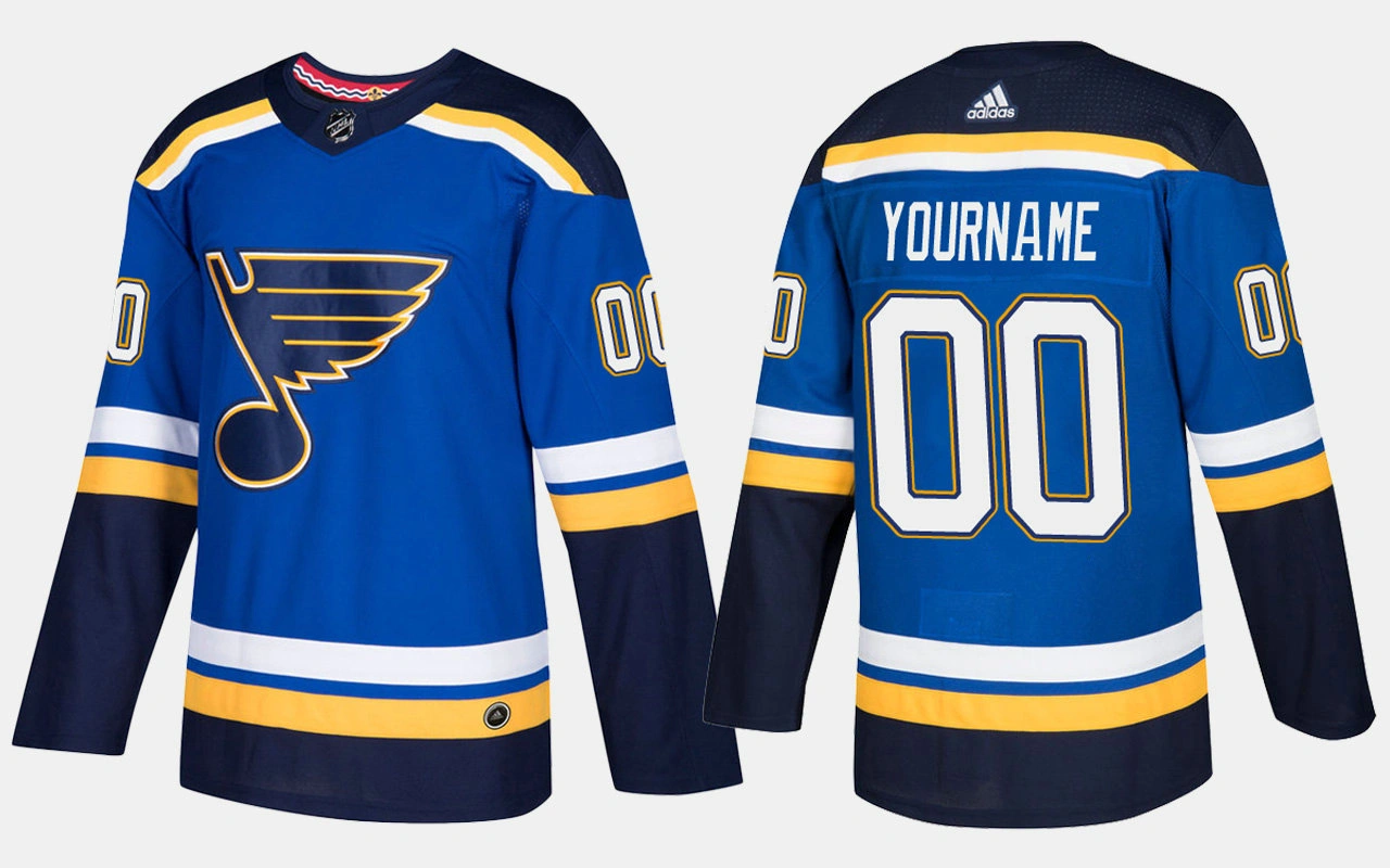 St. Louis Blues #00 Custom Home Blue Jersey