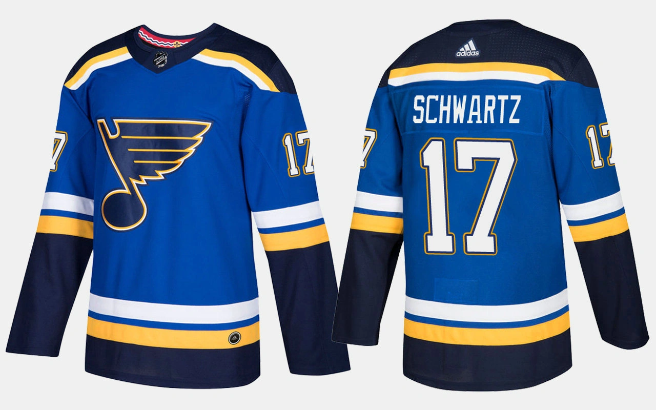 Women's St. Louis Blues #17 Jaden Schwartz Home Blue Jersey