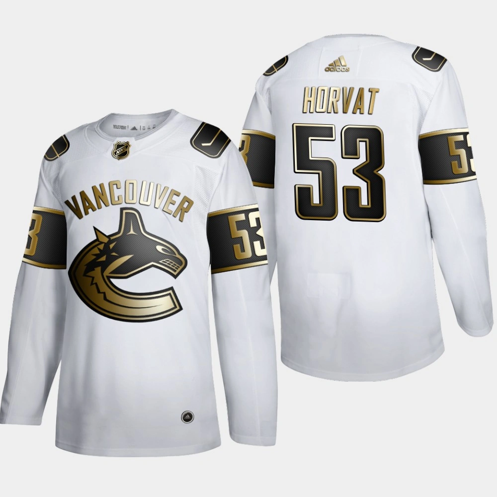Youth Vancouver Canucks Bo Horvat #53 NHL Golden Edition White Authentic Jersey Youth Vancouver Canucks Bo Horvat #53 NHL Golden Edition White Authentic Jersey