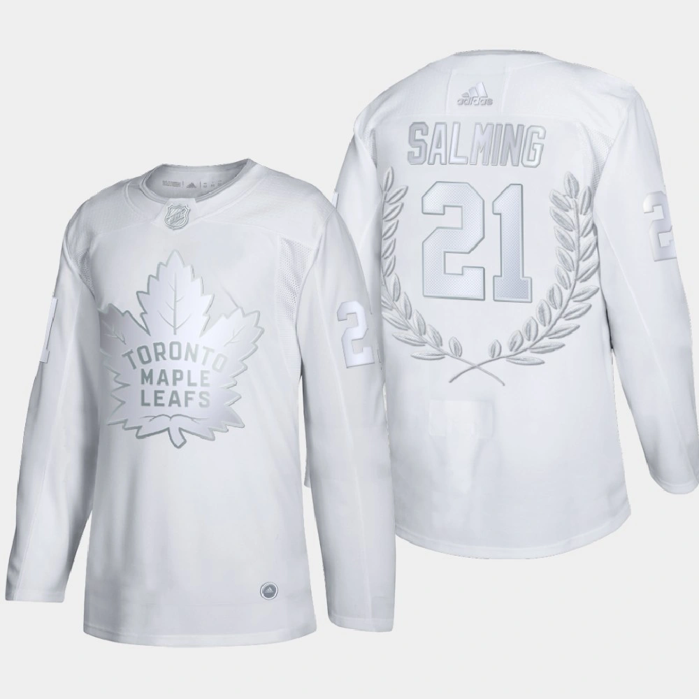 Women's Toronto Maple Leafs Borje Salming #21 Retired Number White Award Jersey Women's Toronto Maple Leafs Borje Salming #21 Retired Number White Award Jersey