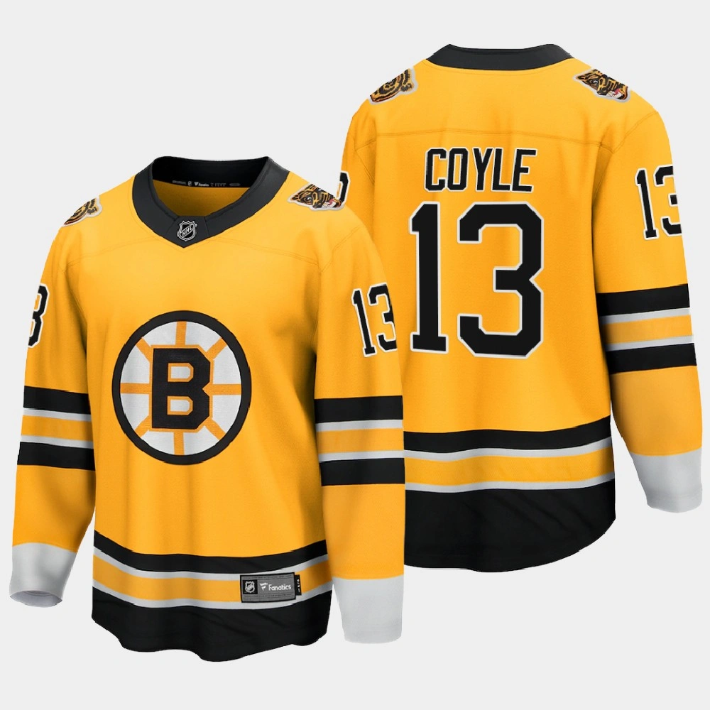 Men's Boston Bruins Charlie Coyle #13 Reverse Retro Special Edition Gold Jersey