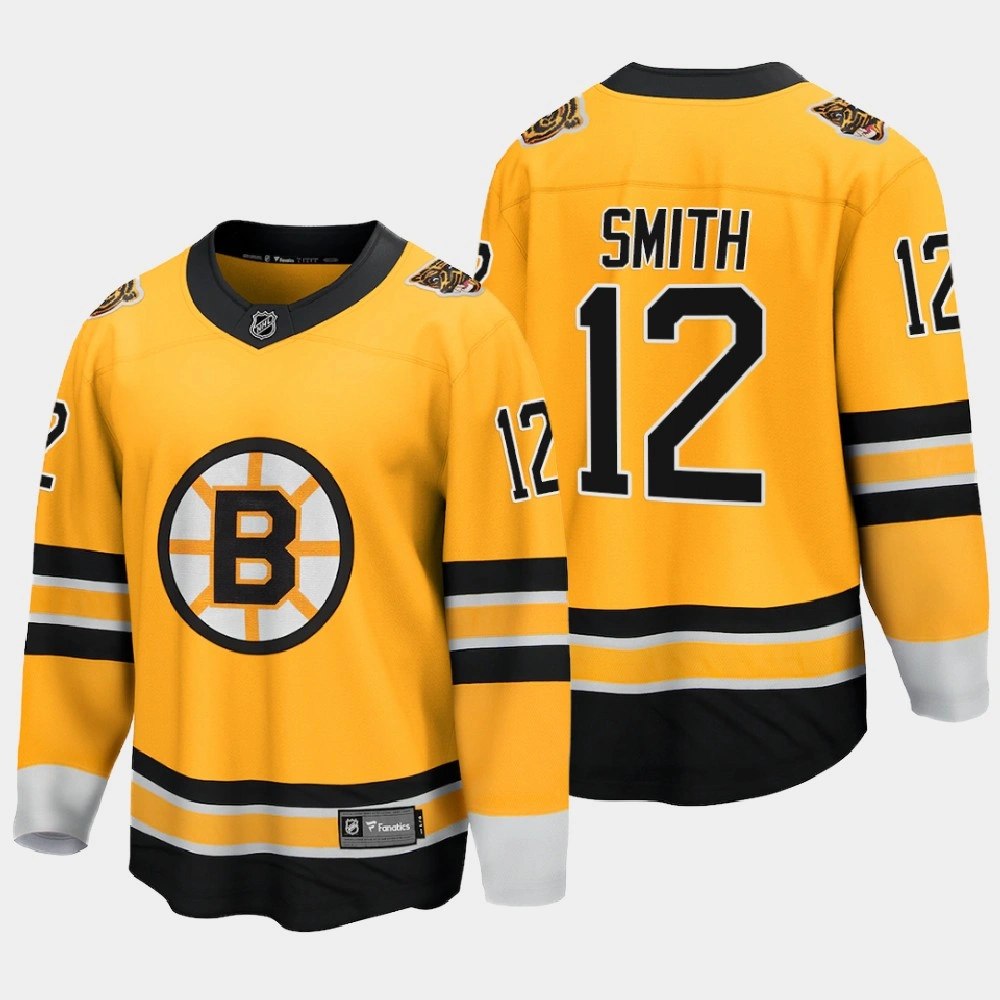 Men's Boston Bruins Craig Smith #12 Reverse Retro Special Edition Gold Jersey