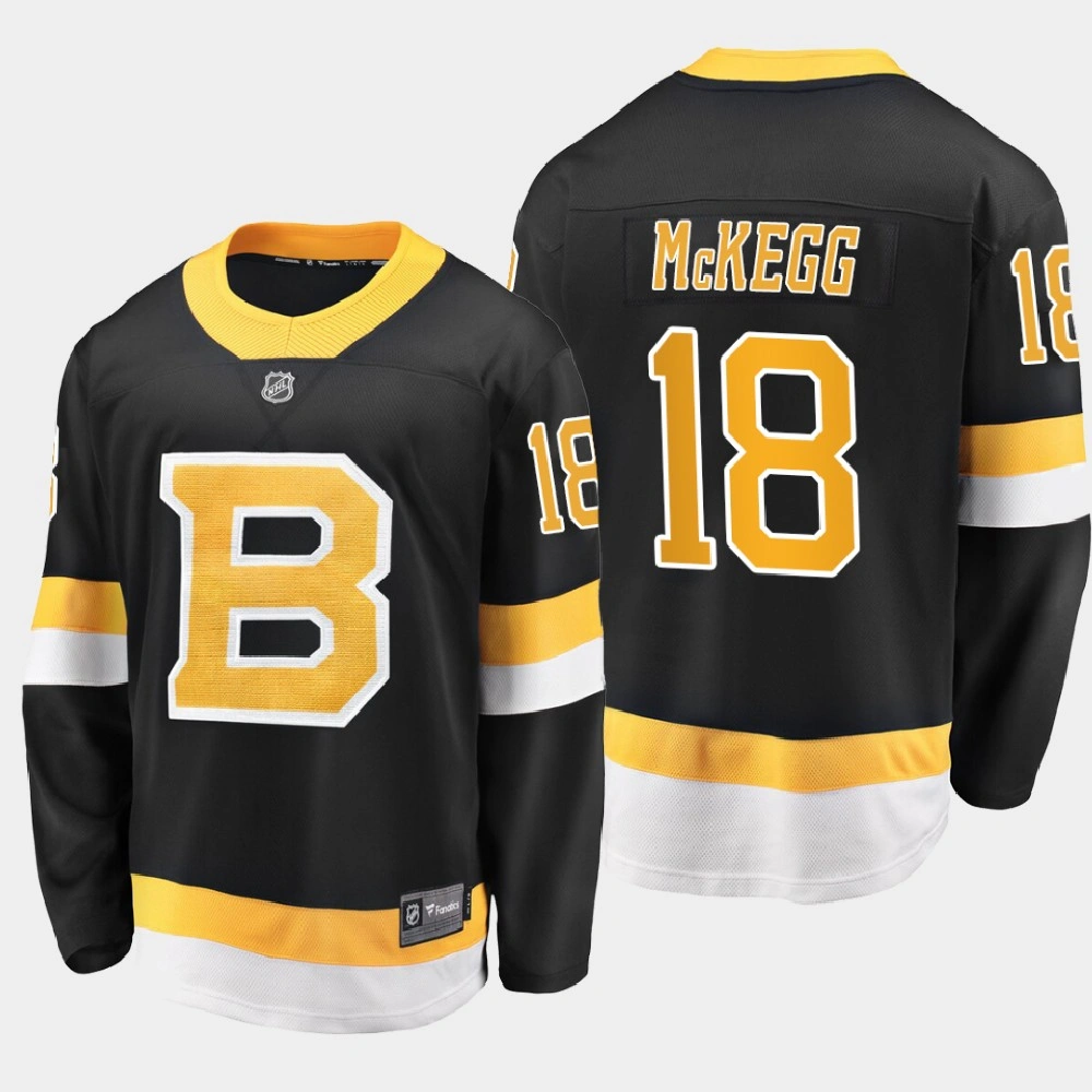 Men's Boston Bruins Greg McKegg #18 Alternate 2020-21 Breakaway Player Black Jersey