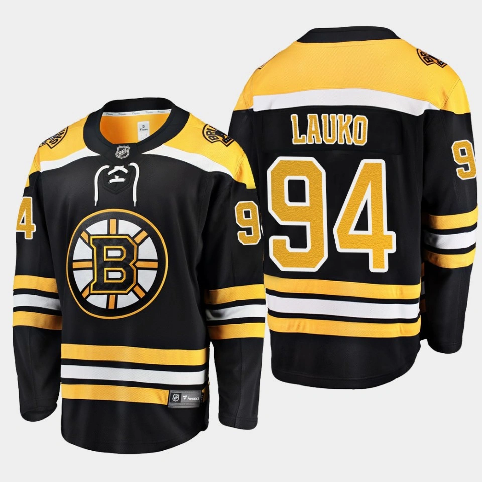 Boston Bruins Jakub Lauko Home Black #94 Jersey Breakaway Player