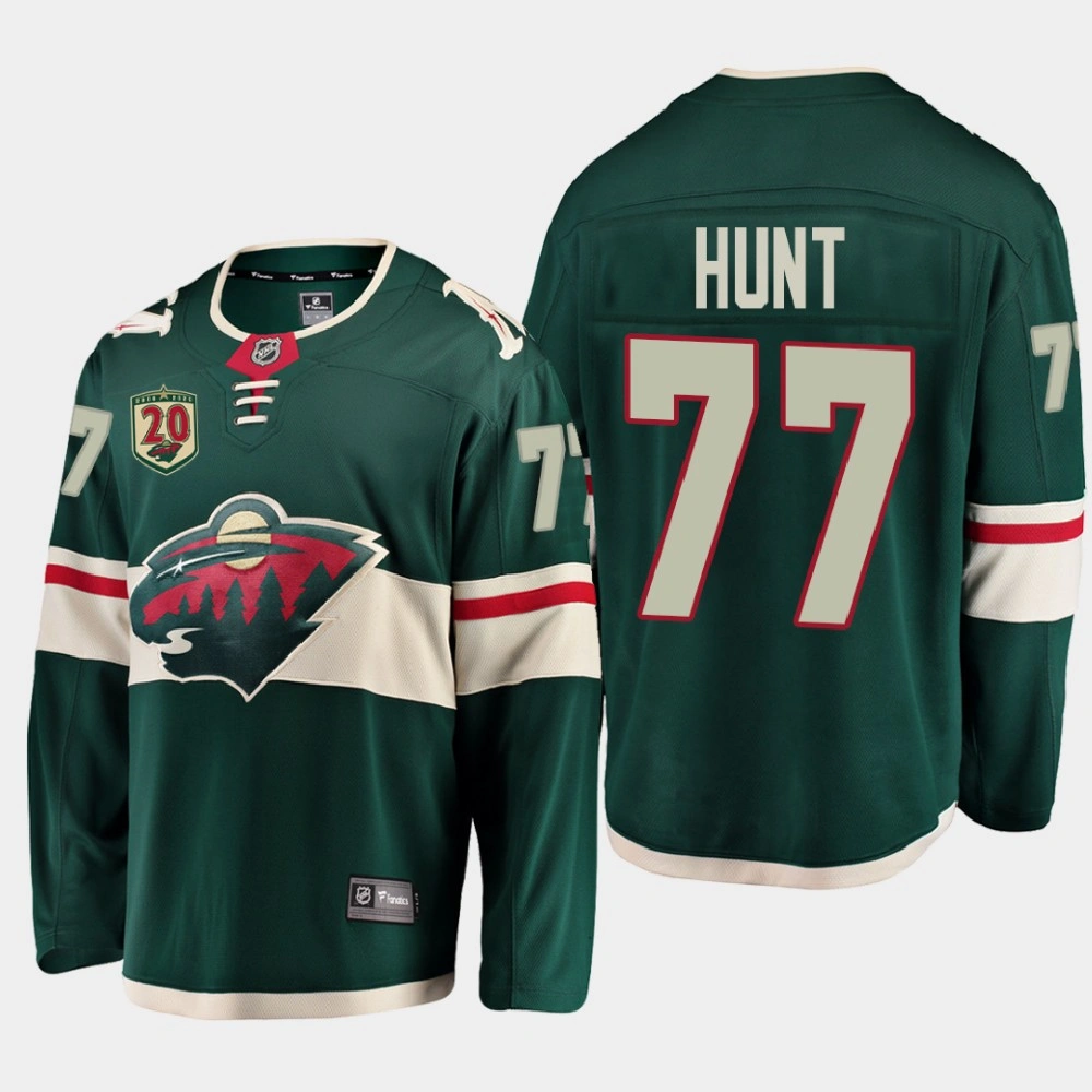 Minnesota Wild #77 Brad Hunt 2020-21 20th Anniversary Home Black Jersey