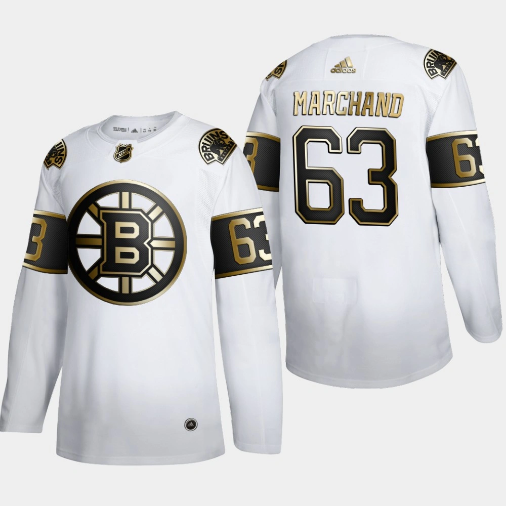 Women's Boston Bruins Brad Marchand #63 NHL Golden Edition White Authentic Jersey Women's Boston Bruins Brad Marchand #63 NHL Golden Edition White Authentic Jersey