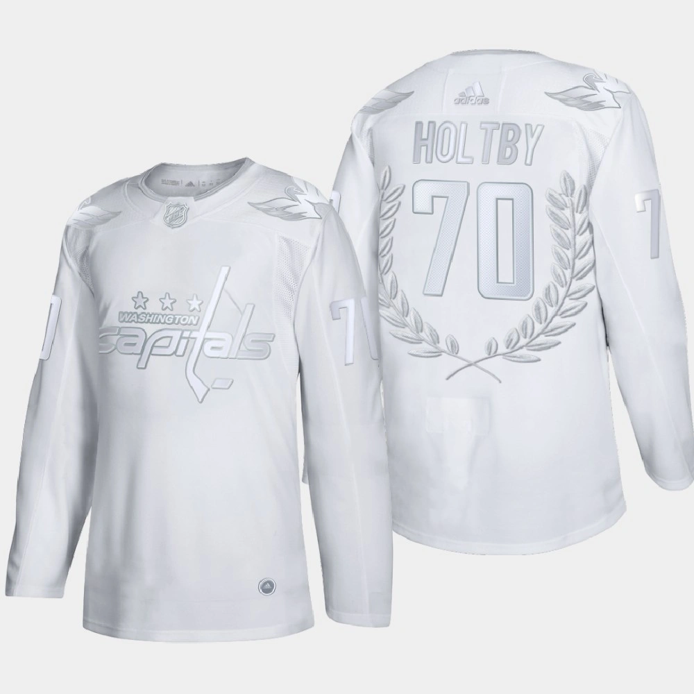 Braden Holtby #70 Vezina Trophy Washington Capitals White Award Jersey