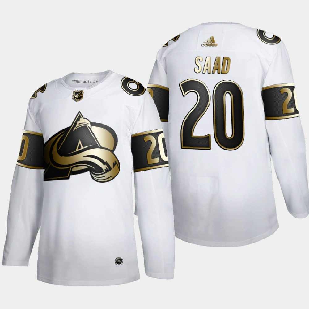 Men's Colorado Avalanche Brandon Saad #20 Golden Edition White Authentic Player Jersey Men's Colorado Avalanche Brandon Saad #20 Golden Edition White Authentic Player Jersey