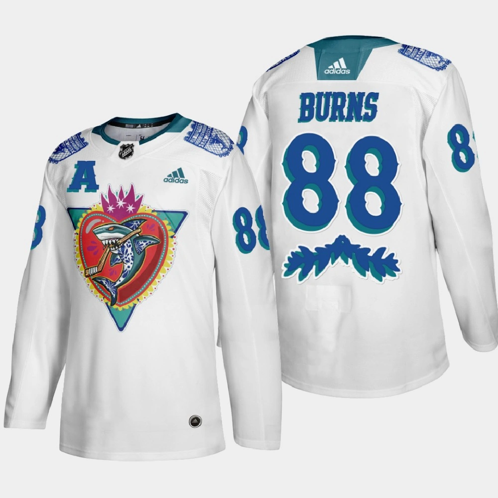 Men's San Jose Sharks Brent Burns #88 Los Tiburones Night White Jersey Men's San Jose Sharks Brent Burns #88 Los Tiburones Night White Jersey