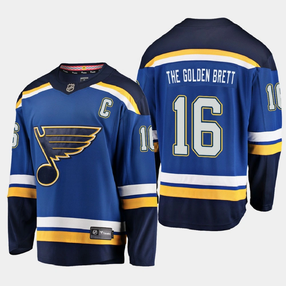 Youth St. Louis Blues Brett Hull #16 Retired Player Nikename Home Blue Jersey