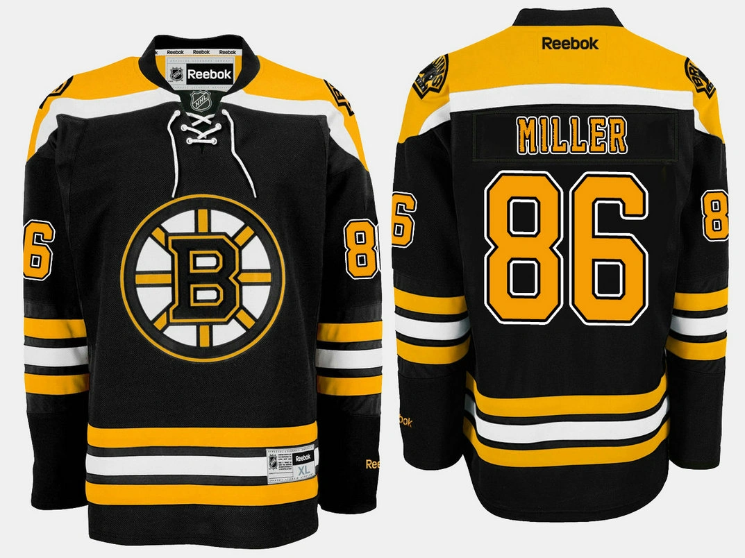 Boston Bruins #86 Kevan Miller Home Premier Player Black Reebok Jersey