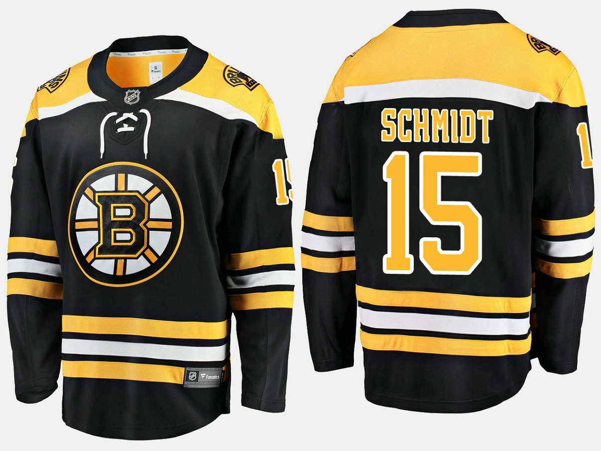 Boston Bruins #15 Milt Schmidt Home Breakaway Player Black Jersey Boston Bruins #15 Milt Schmidt Home Breakaway Player Black Jersey