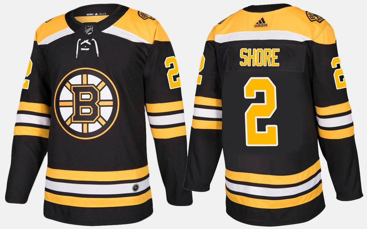 Boston Bruins #2 Retired Eddie Shore Home Black Jersey