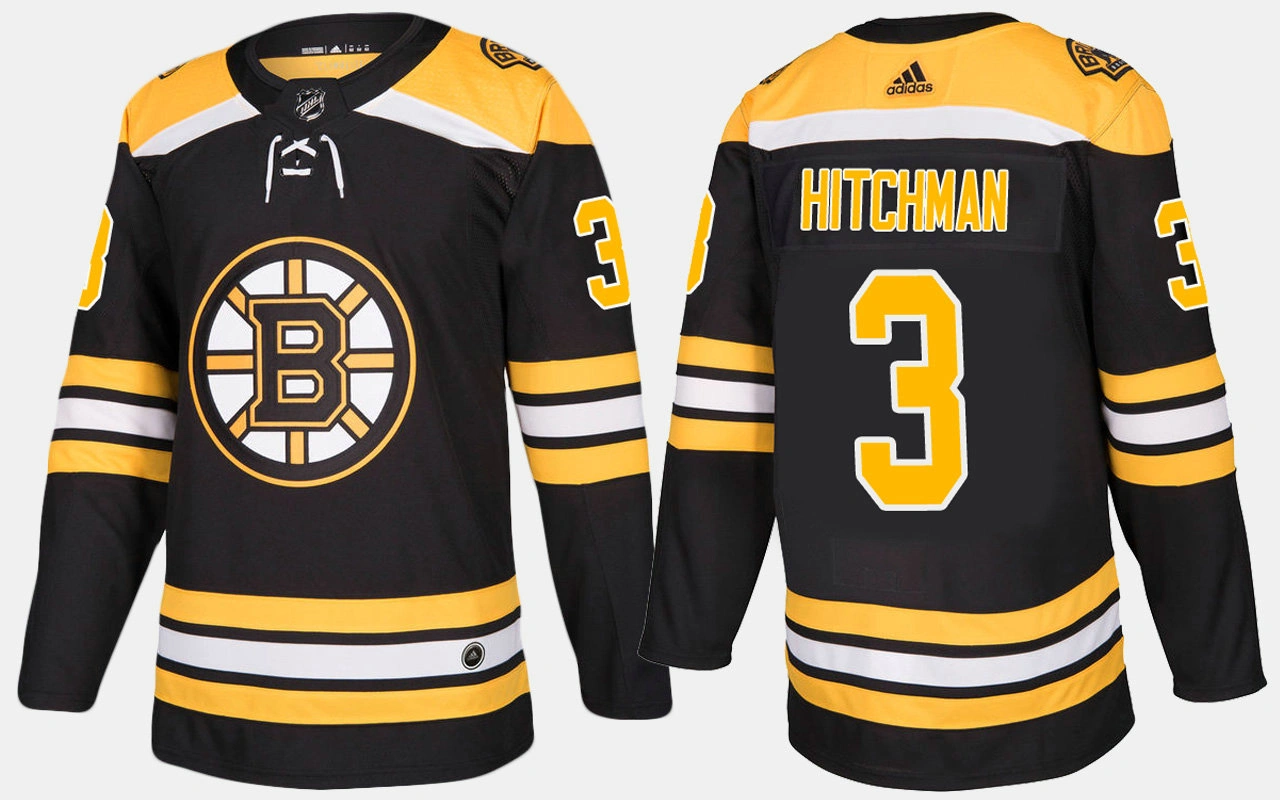 Boston Bruins #3 Retired Lionel Hitchman Home Black Jersey