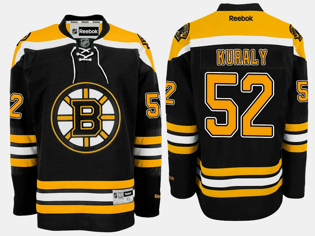 Boston Bruins #52 Sean Kuraly Home Premier Player Black Reebok Jersey