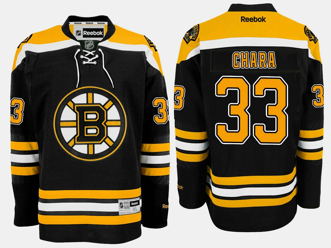Boston Bruins #33 Zdeno Chara Home Premier Player Black Reebok Jersey