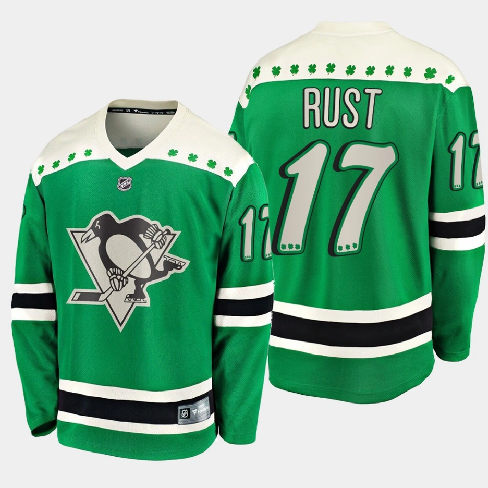 Youth Pittsburgh Penguins Bryan Rust #17 2021 St. Patrick's Day Green Jersey Youth Pittsburgh Penguins Bryan Rust #17 2021 St. Patrick's Day Green Jersey
