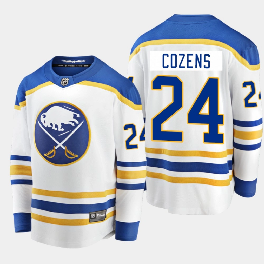 Men's Buffalo Sabres Dylan Cozens #24 Away 2020-21 Breakaway Player White Jersey