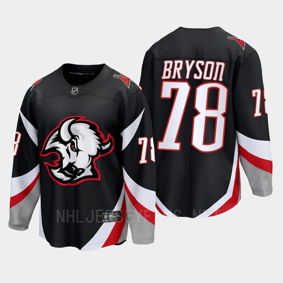 Youth Jacob Bryson Buffalo Sabres 2022-23 Goathead Third Premier Breakaway Player Black Jersey