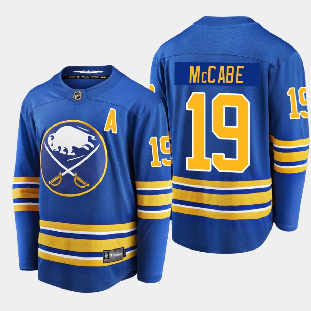 Men's Buffalo Sabres Jake McCabe #19 Home Breakaway Player Royal 2020-21 Jersey Men's Buffalo Sabres Jake McCabe #19 Home Breakaway Player Royal 2020-21 Jersey