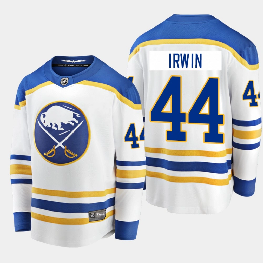 Men's Buffalo Sabres Matt Irwin #44 Away 2020-21 Breakaway Player White Jersey