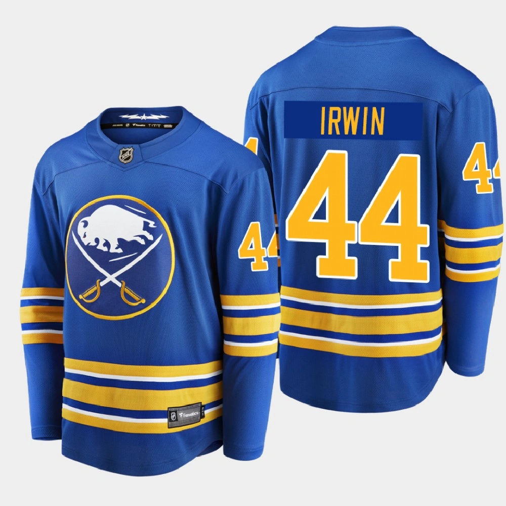 Men's Buffalo Sabres Matt Irwin #44 Home 2020-21 Breakaway Player Royal Jersey