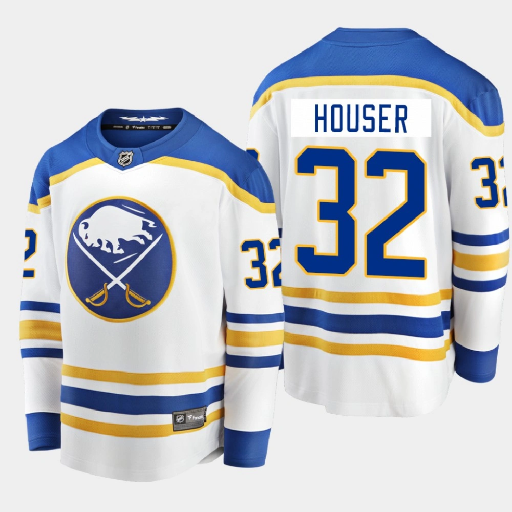 Youth Buffalo Sabres Michael Houser #32 Away 2021 White Jersey