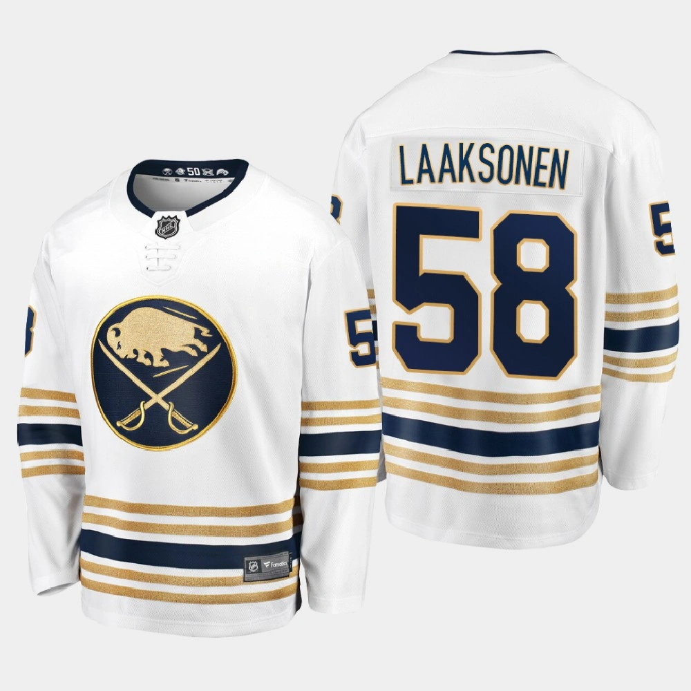Youth Buffalo Sabres Oskari Laaksonen #58 50th Season Premier White Jersey