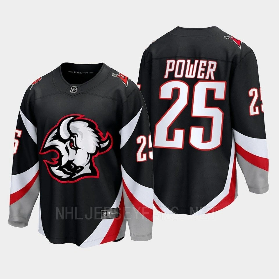 Owen Power Buffalo Sabres 2022-23 Goathead Third Premier Breakaway Player Black Jersey