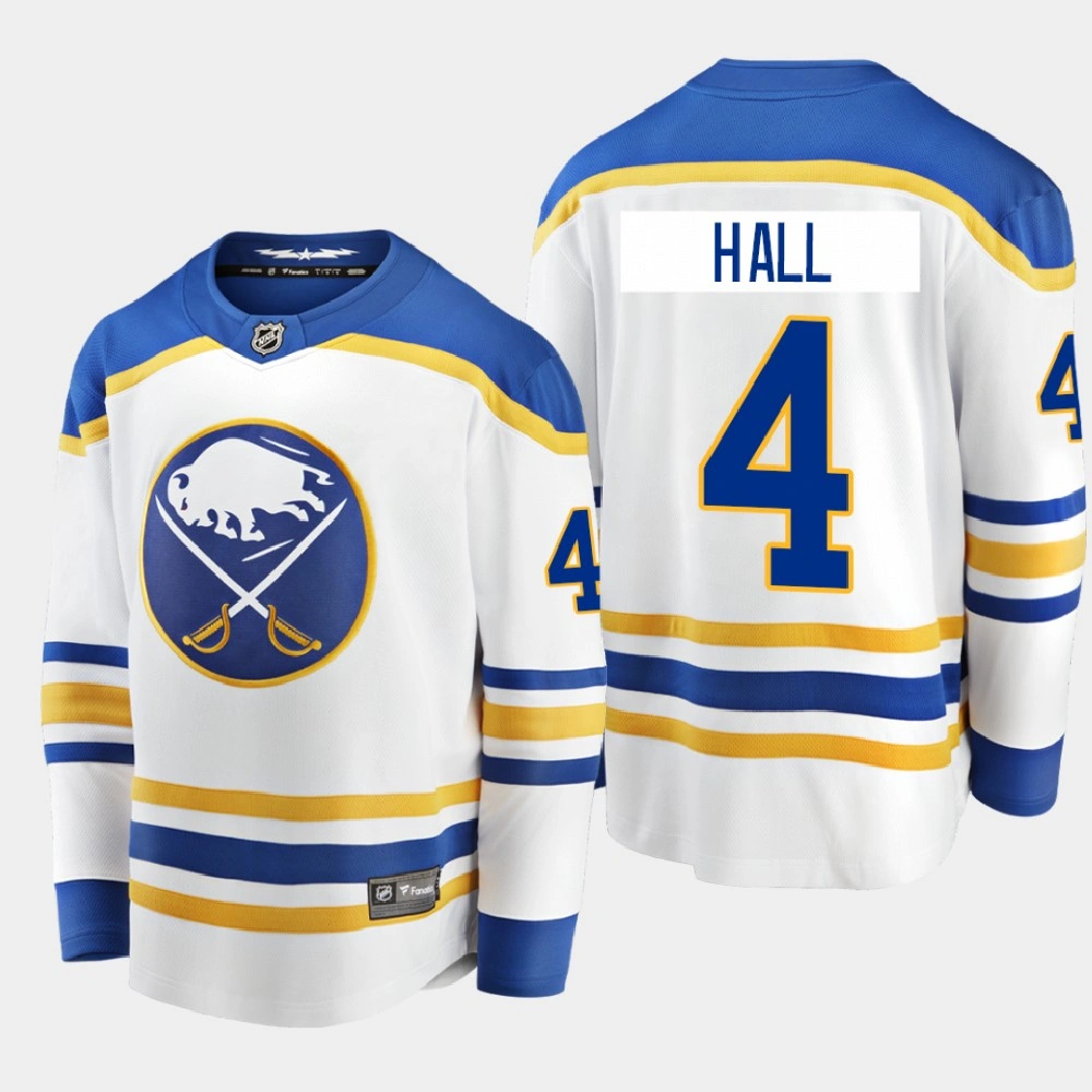 Youth Buffalo Sabres Taylor Hall #4 Away 2020-21 Breakaway Player White Jersey Youth Buffalo Sabres Taylor Hall #4 Away 2020-21 Breakaway Player White Jersey