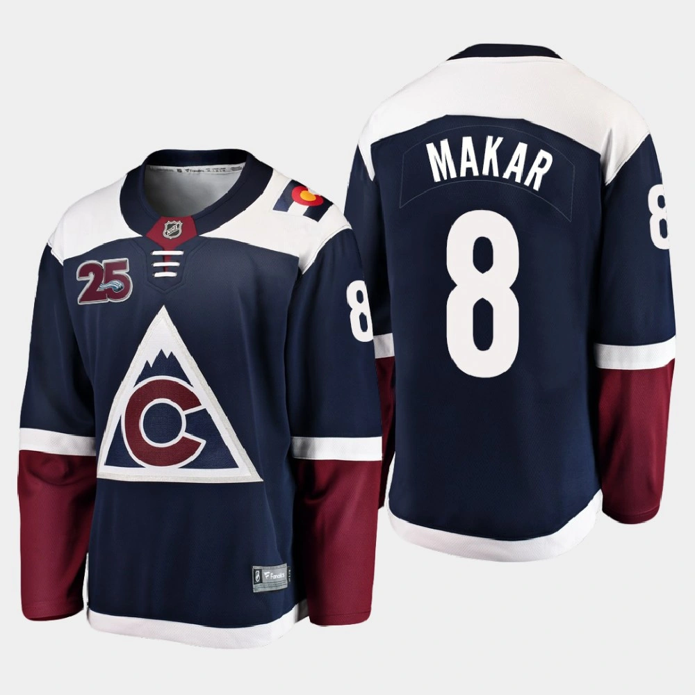 Women's Colorado Avalanche Cale Makar #8 2020-21 25th Anniversary Alternate Navy Jersey - Men Women's Colorado Avalanche Cale Makar #8 2020-21 25th Anniversary Alternate Navy Jersey - Men