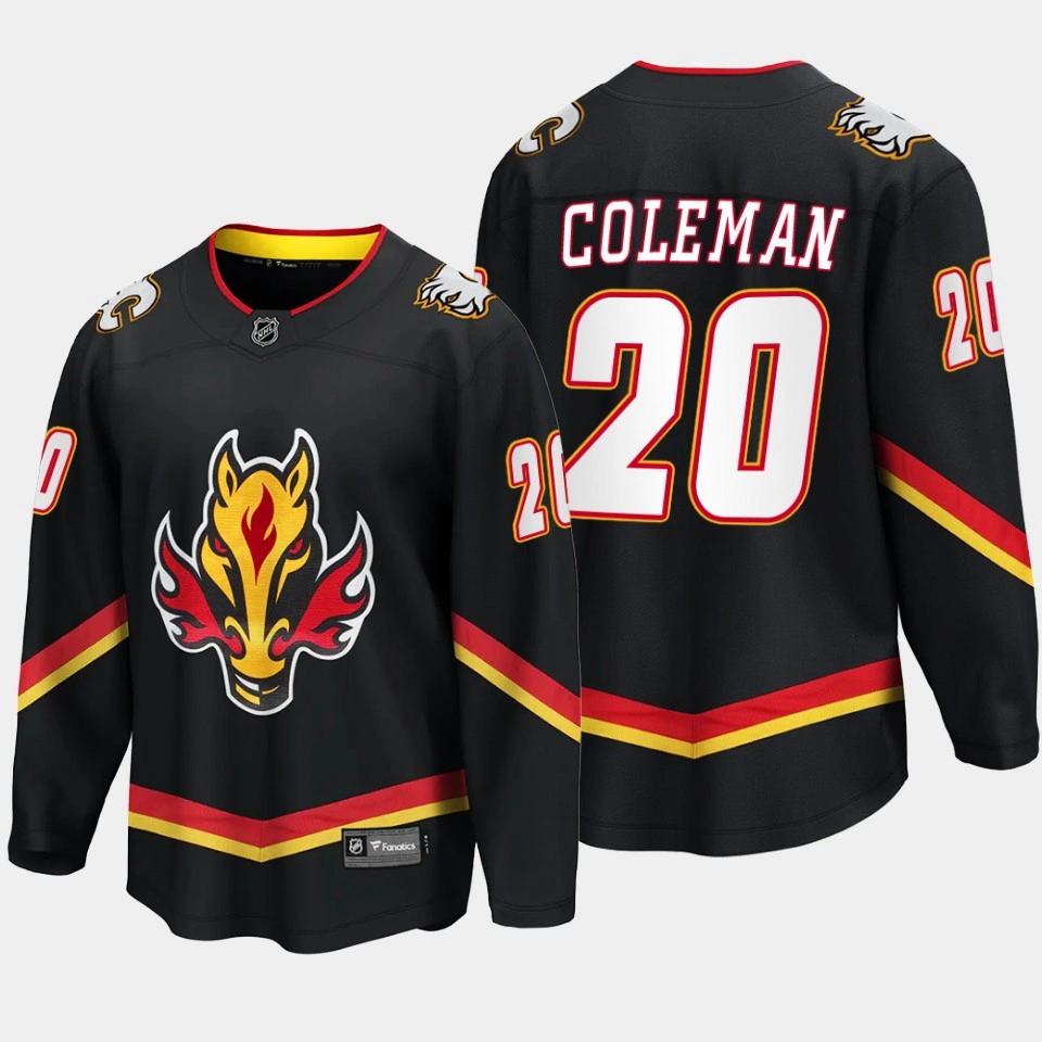 Calgary Flames Blake Coleman Alternate Black #20 Jersey Breakaway Player Calgary Flames Blake Coleman Alternate Black #20 Jersey Breakaway Player