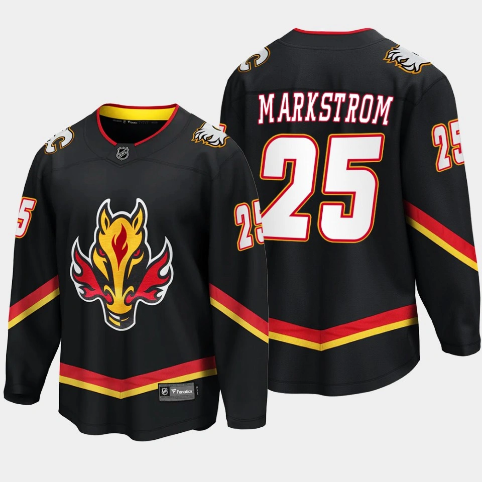 Calgary Flames Jacob Markstrom Alternate Black #25 Jersey Breakaway Player Calgary Flames Jacob Markstrom Alternate Black #25 Jersey Breakaway Player