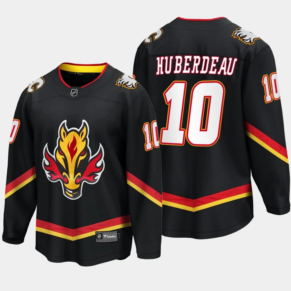 Youth Calgary Flames Jonathan Huberdeau Alternate Black #10 Jersey Breakaway Player