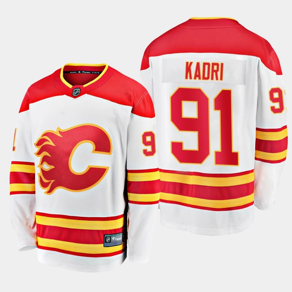 Calgary Flames Nazem Kadri Away White #91 Jersey Breakaway Player