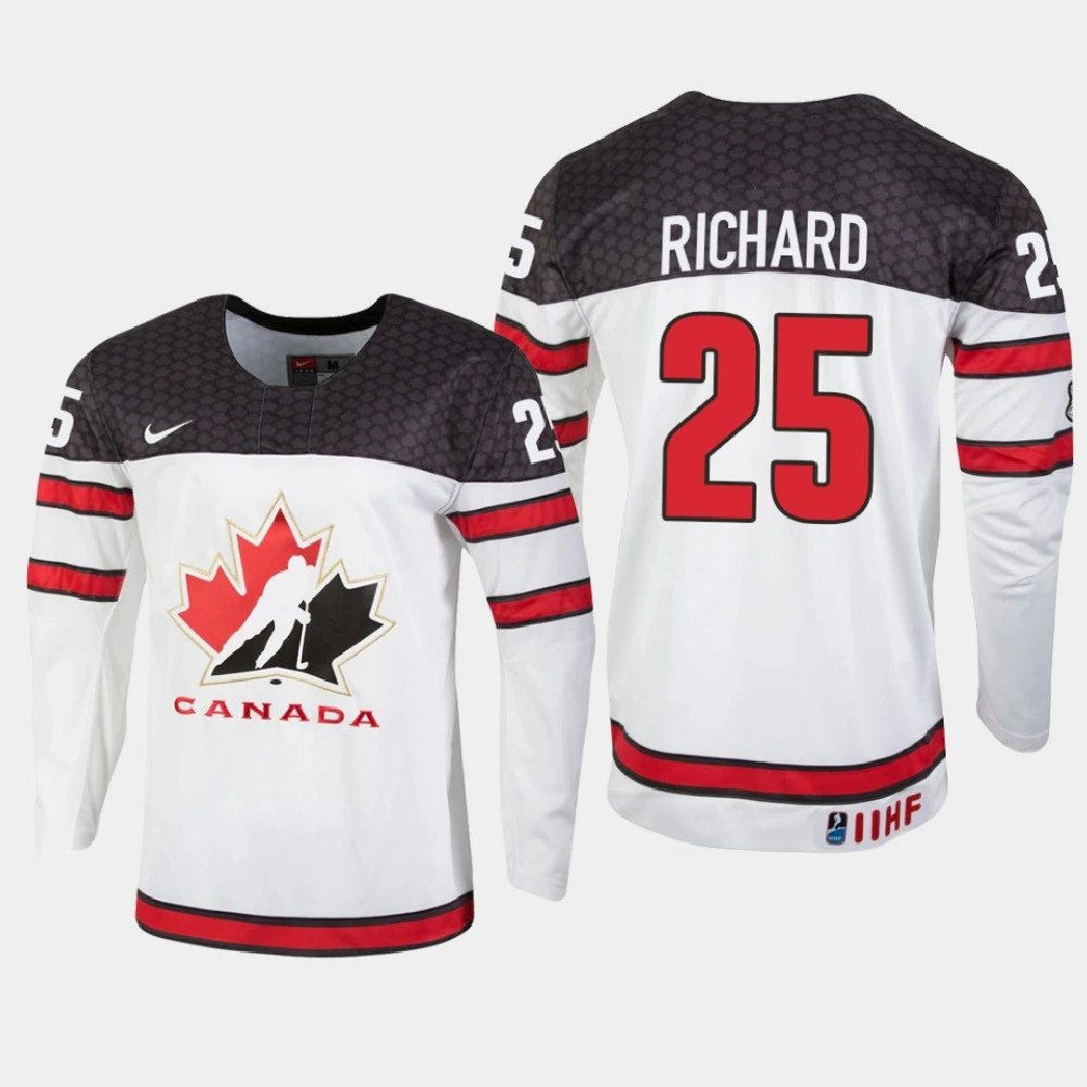 Youth Canada Guillaume Richard #25 2021 IIHF U18 World Championship White Jersey