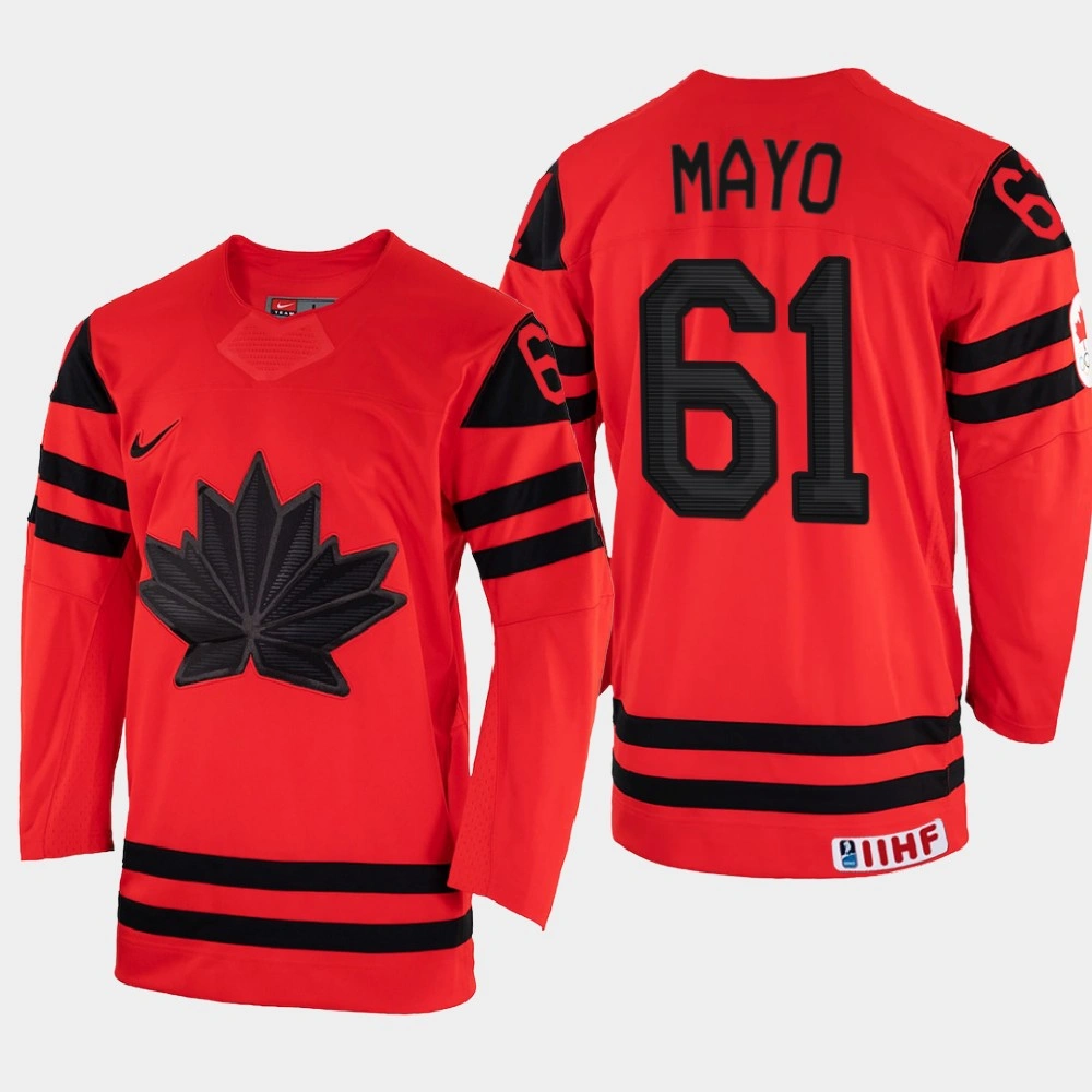 Women's Canada #61 Dysin Mayo 2022 IIHF World Championship Red Away Jersey