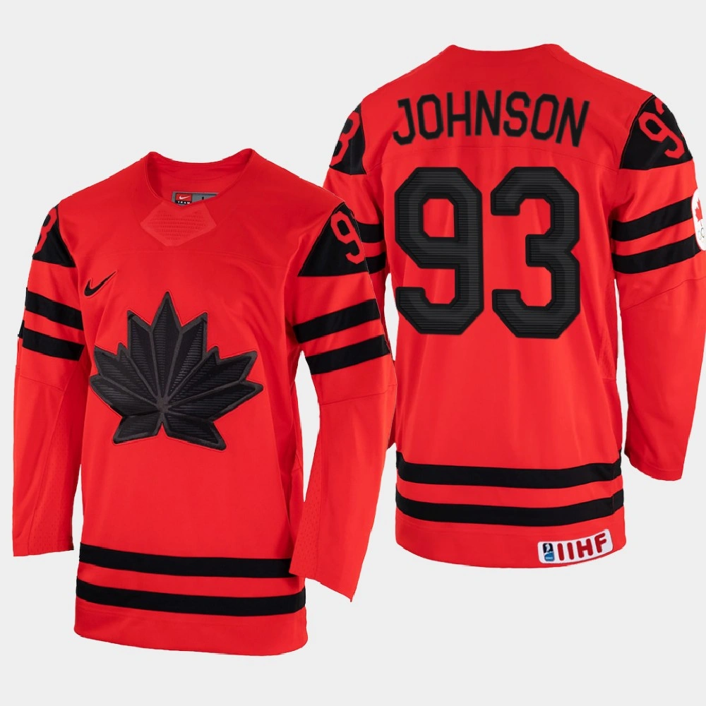 Women's Canada #93 Kent Johnson 2022 IIHF World Championship Red Away Jersey
