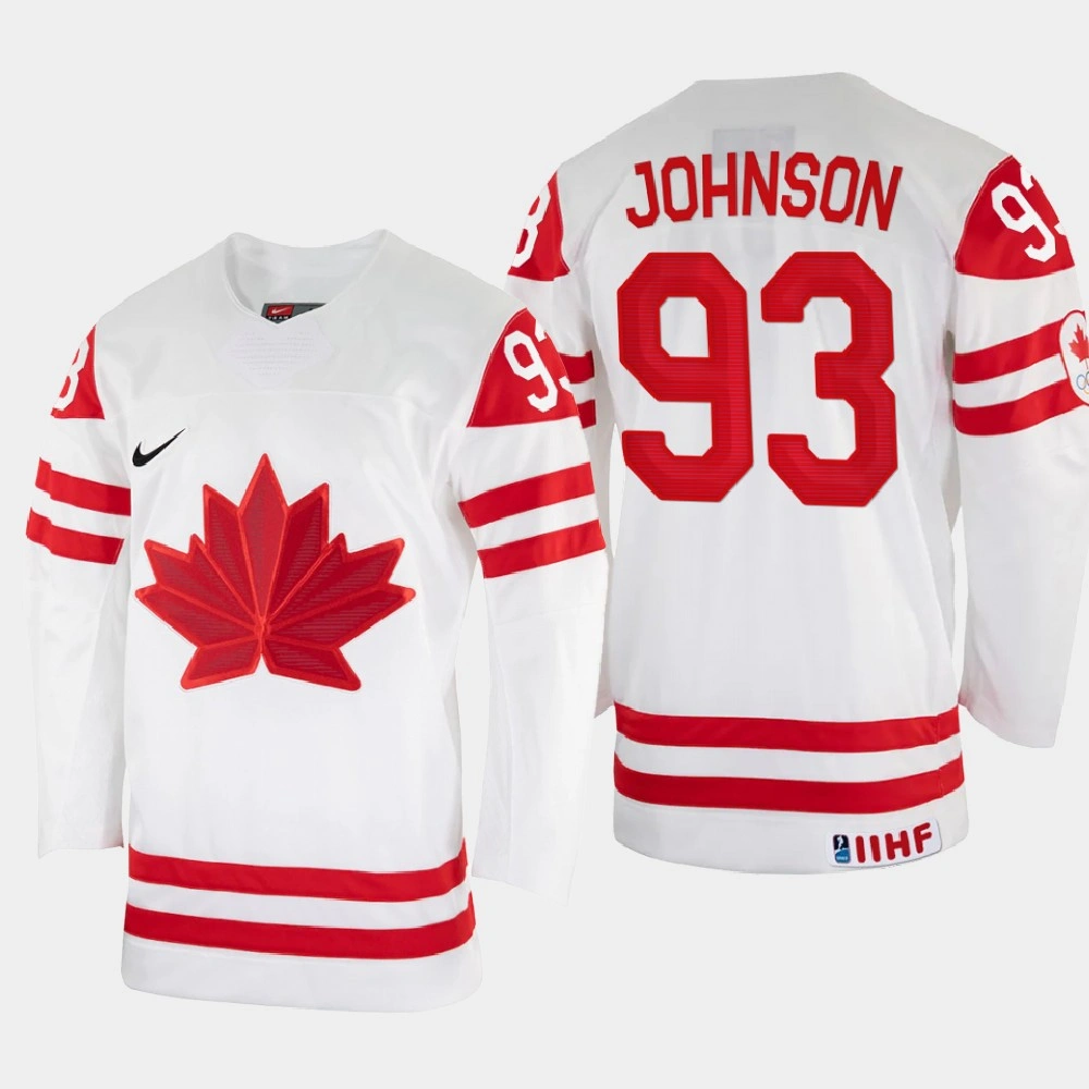 Women's Kent Johnson 2022 IIHF World Championship Canada Hockey Jersey White #93 Uniform