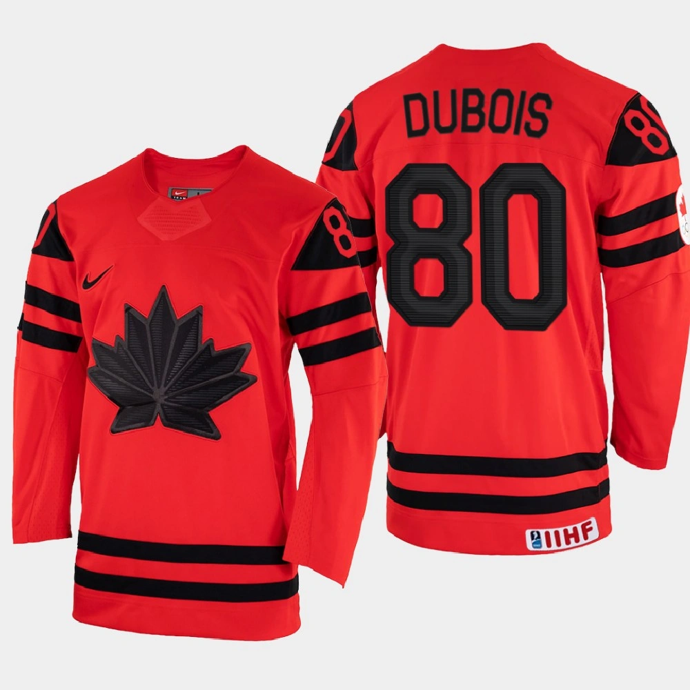 Youth Canada #80 Pierre-Luc Dubois 2022 IIHF World Championship Red Away Jersey Youth Canada #80 Pierre-Luc Dubois 2022 IIHF World Championship Red Away Jersey