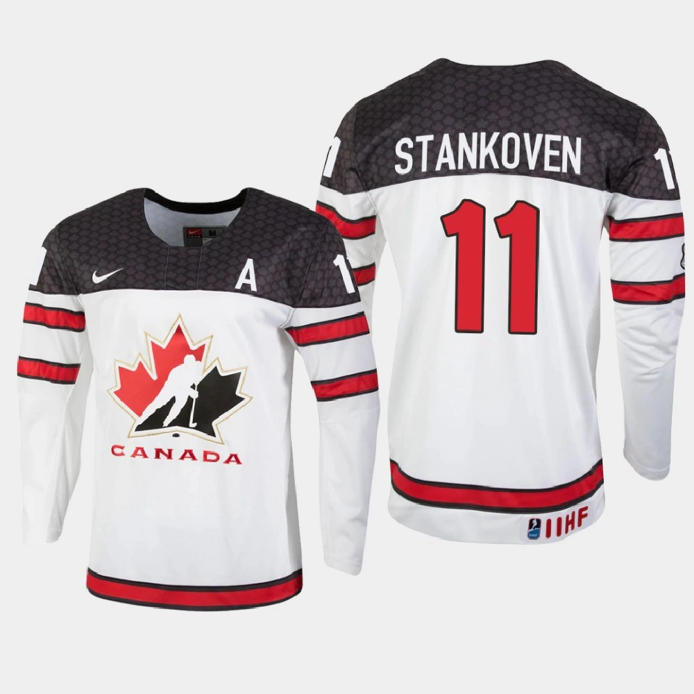 Youth Canada Logan Stankoven #11 2021 IIHF U18 World Championship White Jersey Youth Canada Logan Stankoven #11 2021 IIHF U18 World Championship White Jersey