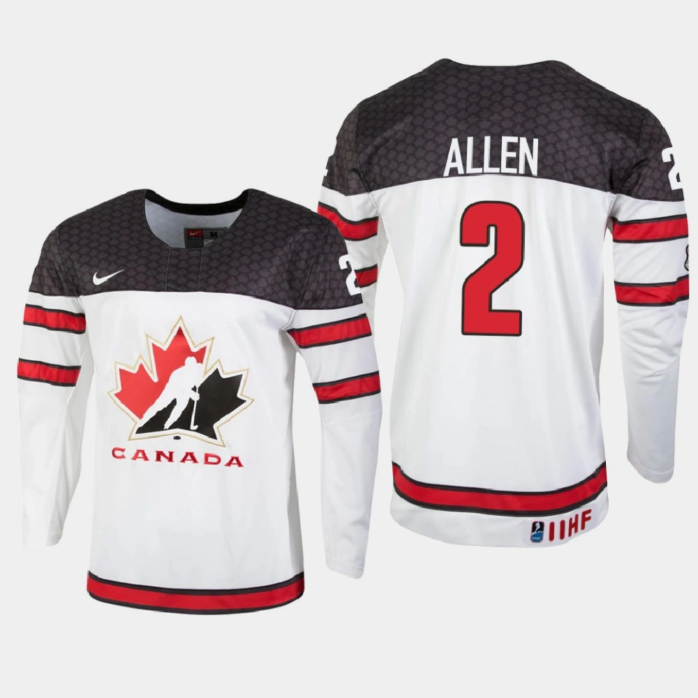 Women's Canada Nolan Allen #2 2021 IIHF U18 World Championship White Jersey Women's Canada Nolan Allen #2 2021 IIHF U18 World Championship White Jersey