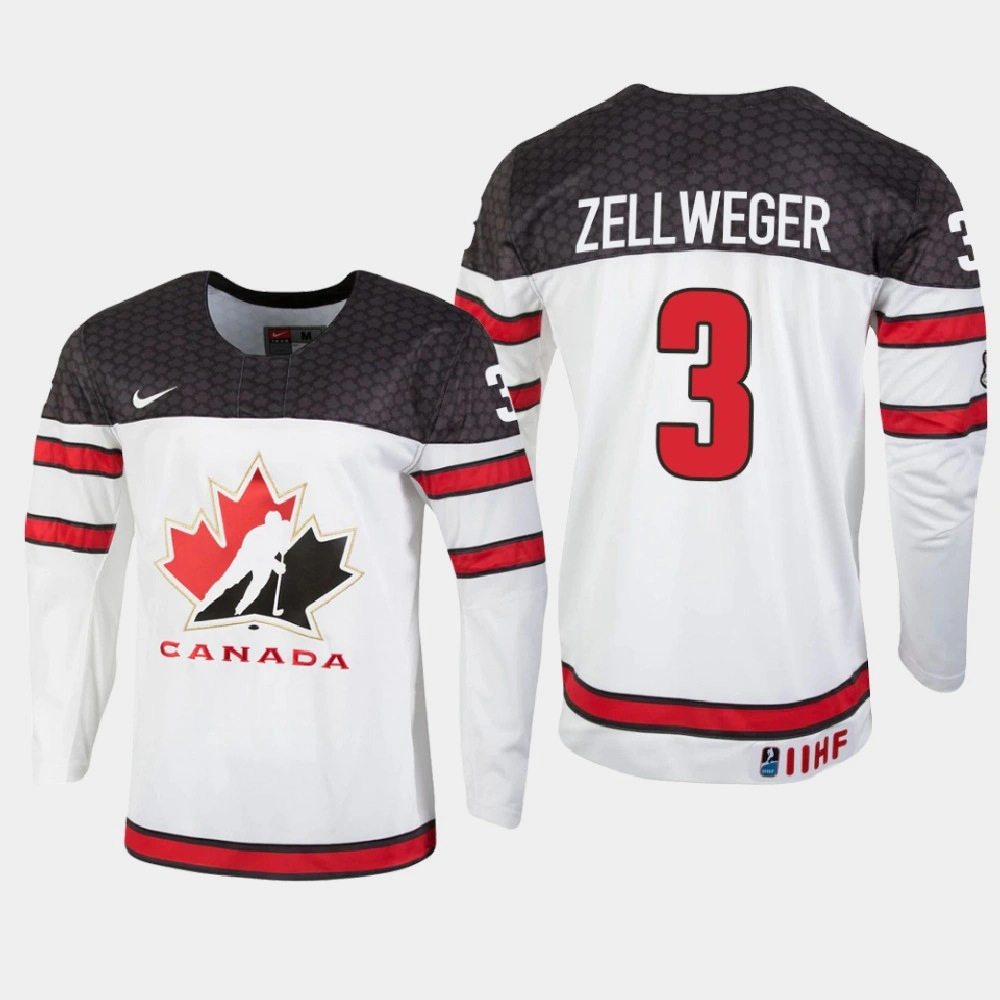 Youth Canada Olen Zellweger #3 2021 IIHF U18 World Championship White Jersey