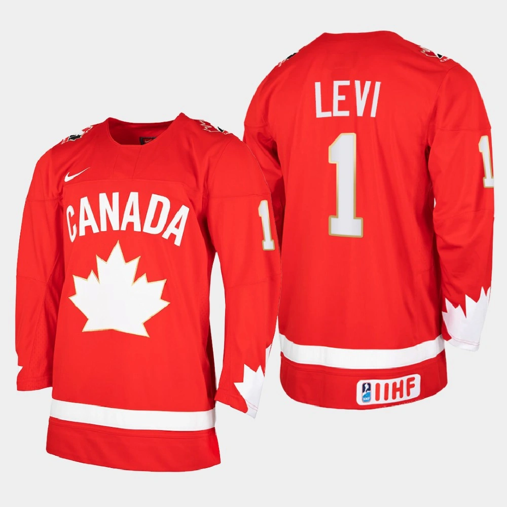 Women's Canada Team Devon Levi #1 2021 IIHF World Junior Championship Heritage Limited Red Jersey Women's Canada Team Devon Levi #1 2021 IIHF World Junior Championship Heritage Limited Red Jersey