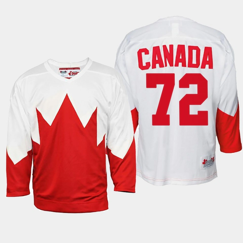 1972 Summit Series Canada Hockey Throwback White #72 Jersey