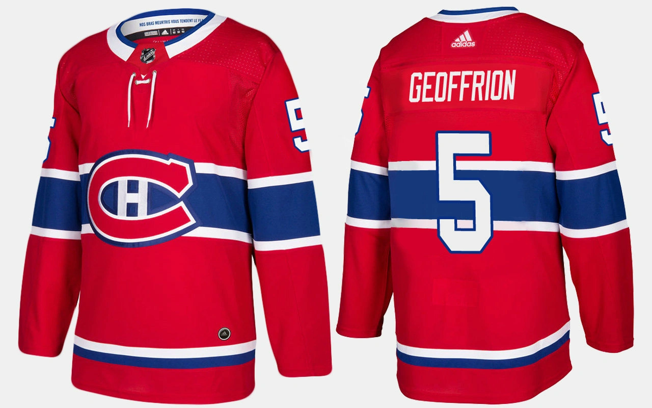 Women's Montreal Canadiens #5 Retired Bernie Geoffrion Home Red Jersey