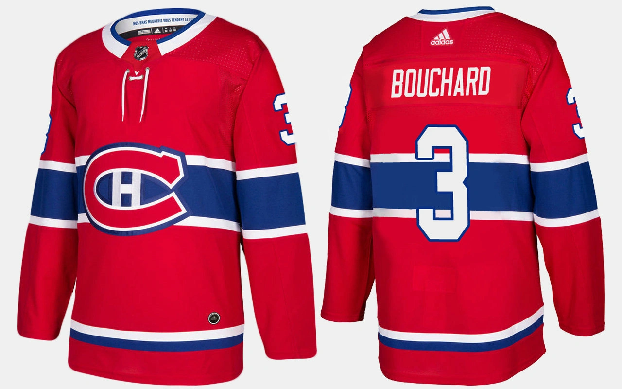 Women's Montreal Canadiens #3 Retired Emile Bouchard Home Red Jersey Women's Montreal Canadiens #3 Retired Emile Bouchard Home Red Jersey