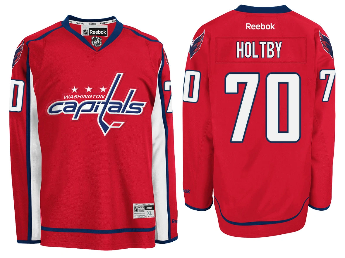 Washington Capitals #70 Braden Holtby Home Premier Player Red Reebok Jersey